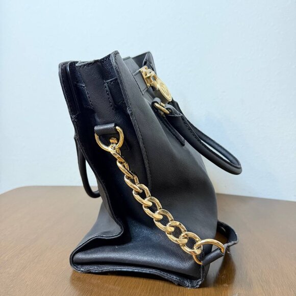 Michael Kors Hamilton Tote Bag – Black Leather – Women’s Handbag - Picture 4 of 16